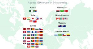 Расположение серверов VPN