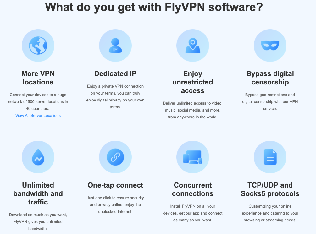 What do you get with FlyVPN?